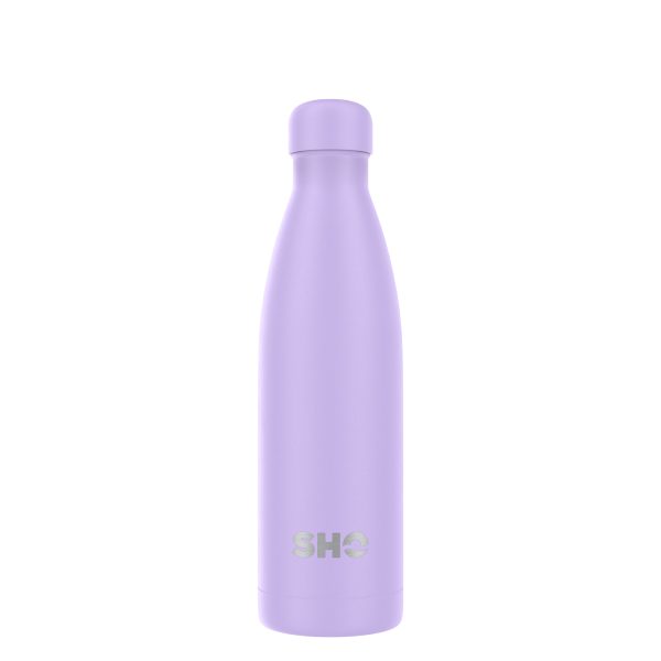 Insulated reusable bottle in Pastel Purple with pastel purple lid
