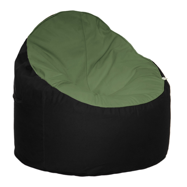 Eco-friendly bean chair Forest Orca (forest green seat with black base)
