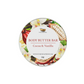 Natural vegan body butter bar in cocoa and vanilla, shown in aluminium tin with lid on