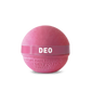 Natural deodorant cream in potato based packaging, a pink sphere with lid on
