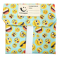 Emoji sandwich wrapper (mint background with various yellow emoji faces)