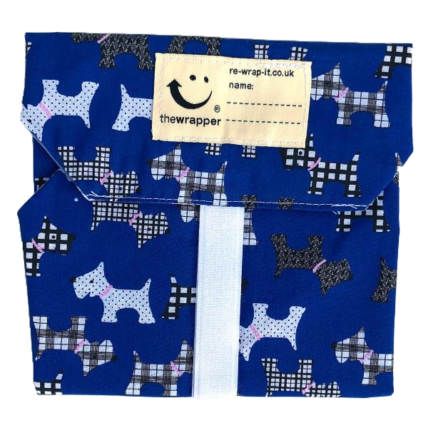 Navy blue scotty dog wrapper (Navy blue background with black and white scotty dogs)