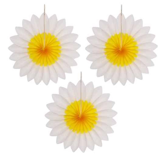 Paper flower decorations set of 3 in Daisy