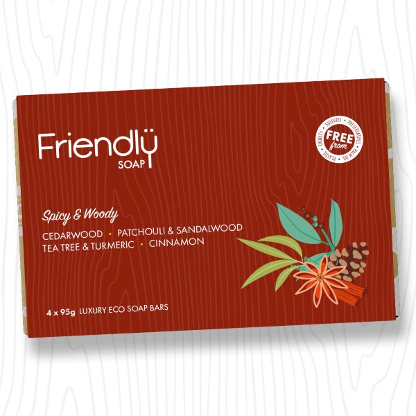 Friendly Soap selection box in Spicy and woody