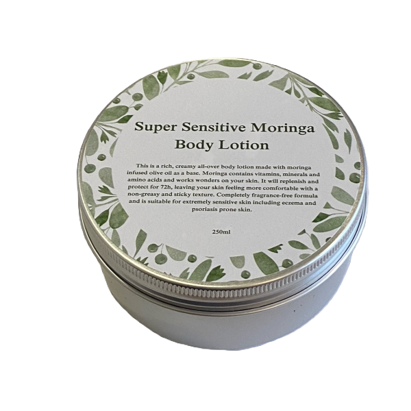 Super sensitive Moringa body lotion in aluminium tub