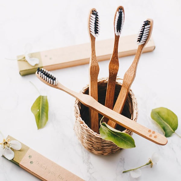 Bamboo toothbrushes set of 4