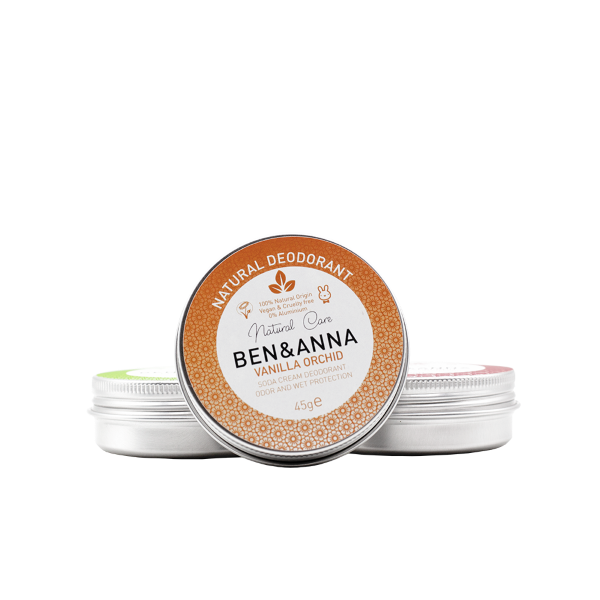 Ben and Anna natural deodorant metal tin Vanilla Orchid