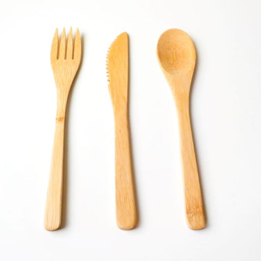 Bamboo cutlery set