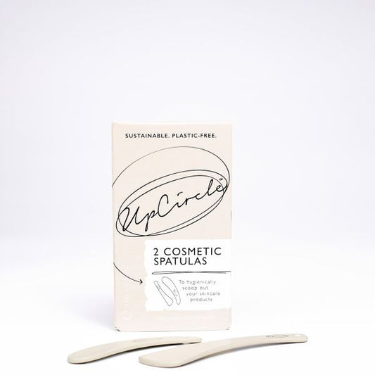 Set of 2 mini cosmetic spatulas/scoops with box