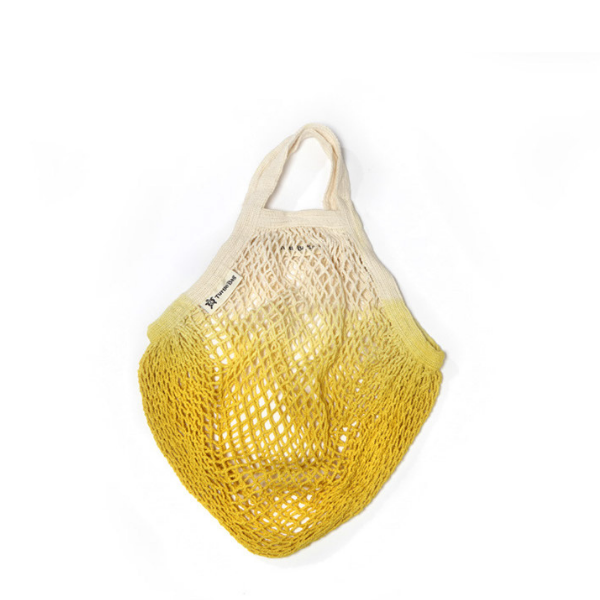 Dip dyed string bag yellow