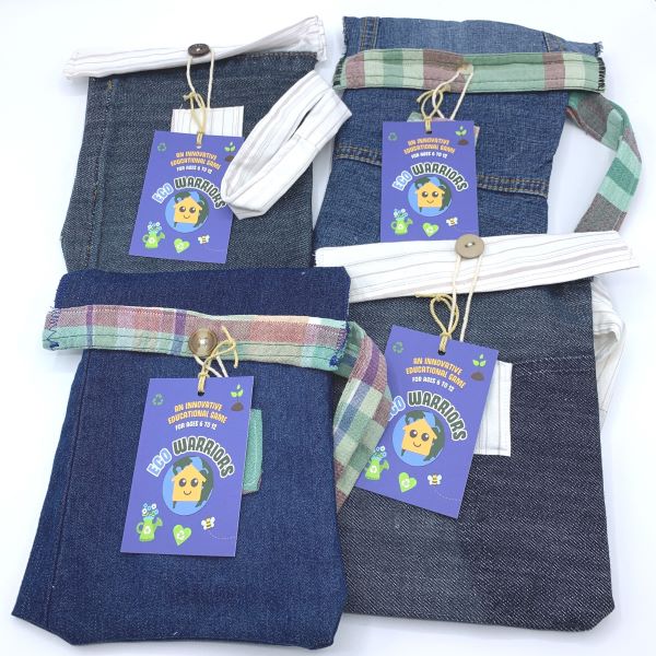 Eco warriors card set in upcycled pouch