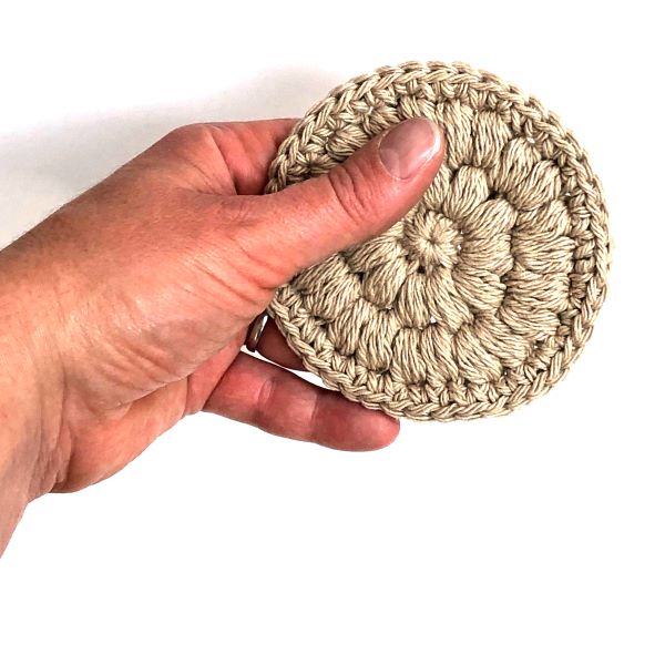 Eco friendly face scrubbies Natural in hand 