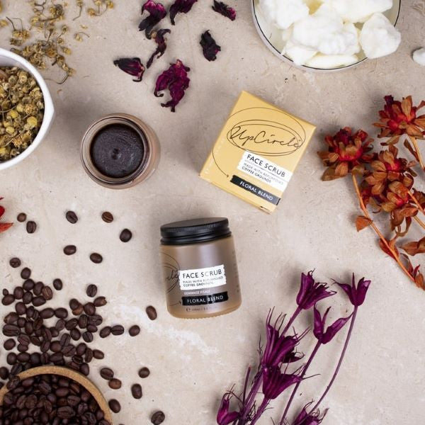 Coffee face scrub Floral blend with ingredients