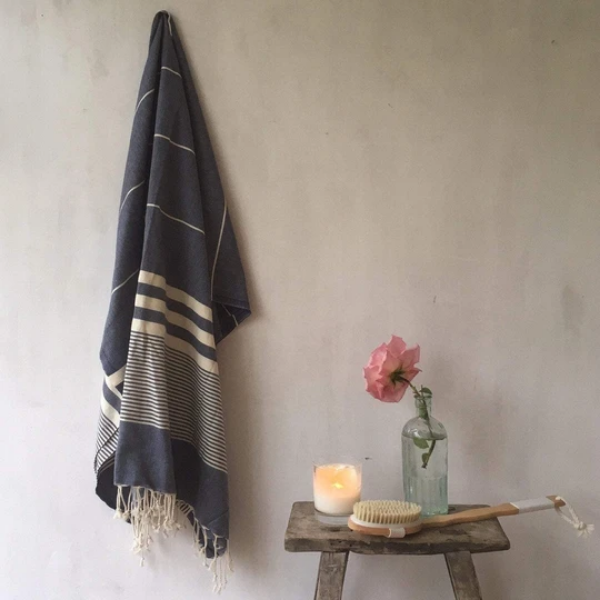 Eco-friendly hammam towel Indigo