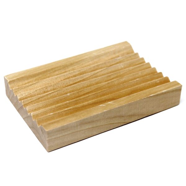 Wooden soap dish groovy