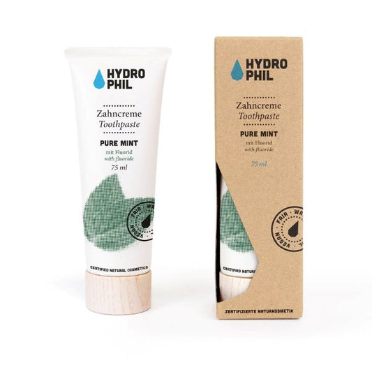 Hydrophil eco-friendly toothpaste with fluoride pure mint