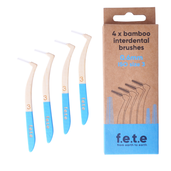 Bamboo interdental brushes set of 4 Size 3 0.6mm