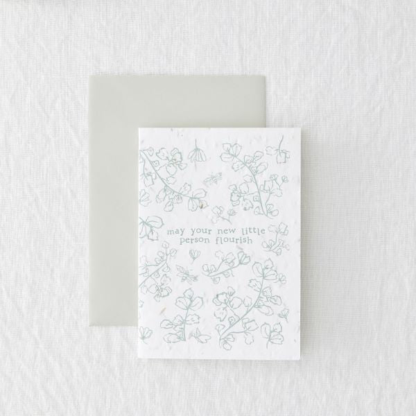 Eco card - baby Seeded 'May your new little person flourish'