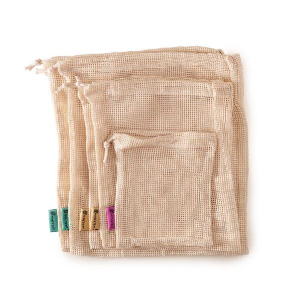 Cotton Mesh Reusable Produce Bags - 10 Pack