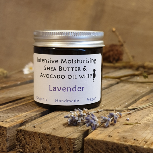 Organic shea butter cream eco-friendly moisturiser Lavender