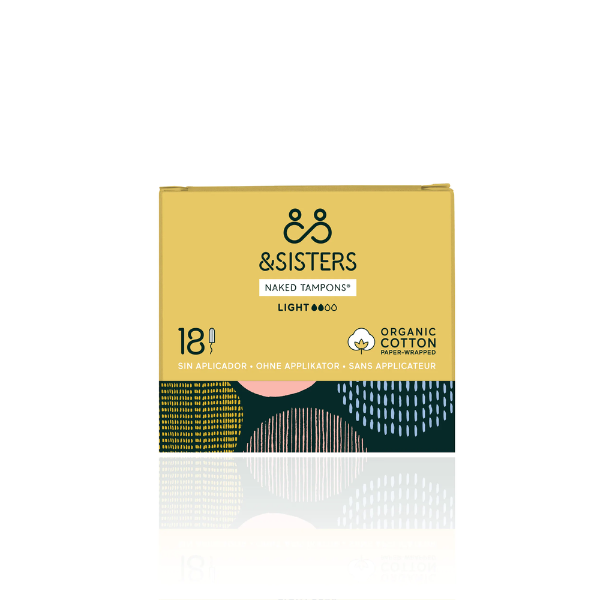 Organic and plastic-free tampon pack in cardboard packaging Light