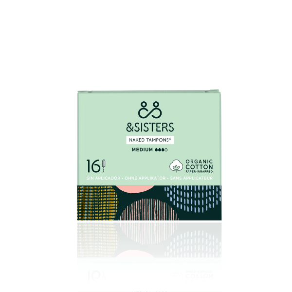 Organic and plastic-free tampon pack in cardboard packaging Medium
