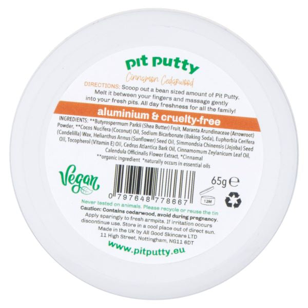 Pit Putty natural and eco-friendly deodorant BACK