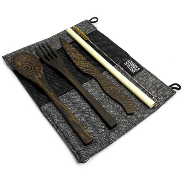 Reclaimed wood cutlery set