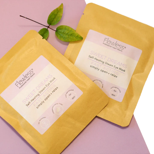 Flawless self heating eye mask in eco-friendly packaging