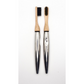 Luxury eco-friendly stainless steel and bamboo toothbrush black polished