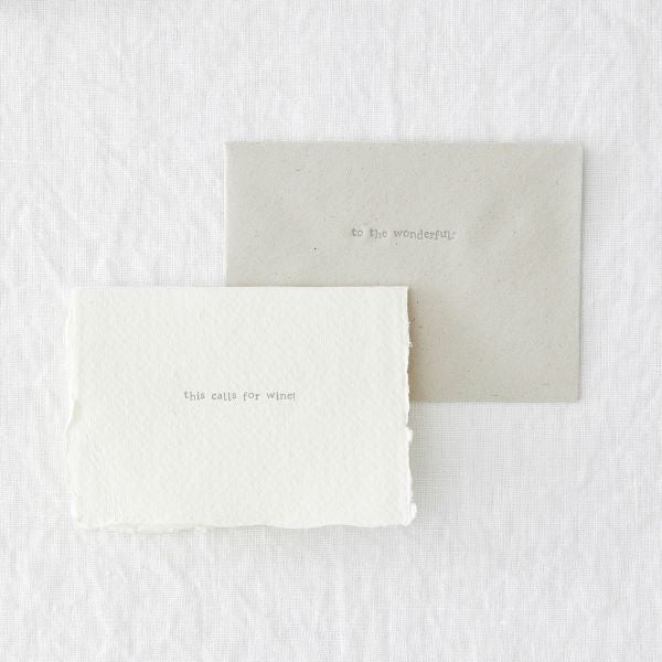 Mini letterpress eco card - This calls for wine