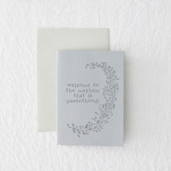 Eco baby card - Welcome to the mayhem that is parenthood