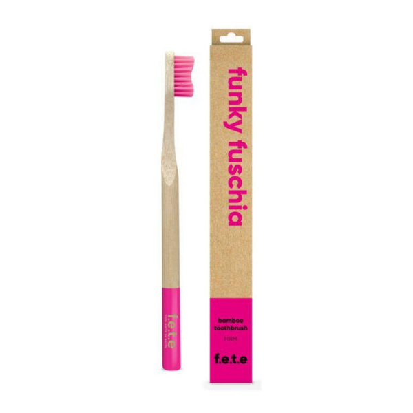 Bamboo toothbrush funky fuschia