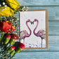 Eco-friendly card Fauna and Flora the Flamingoes