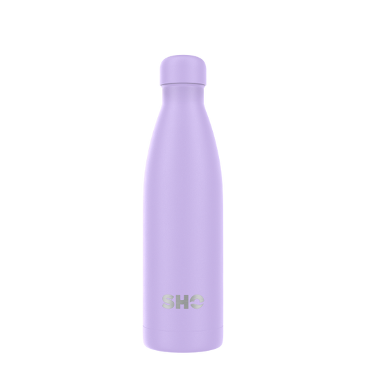 Insulated reusable bottle in Pastel Purple with pastel purple lid