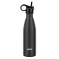 SHO insulated 500ml reusable bottle with straw lid in jet black colour