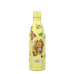 SHO eco-friendly reusable bottle in Savanna design (yellow background with lion, giraffe, bee and leaves)