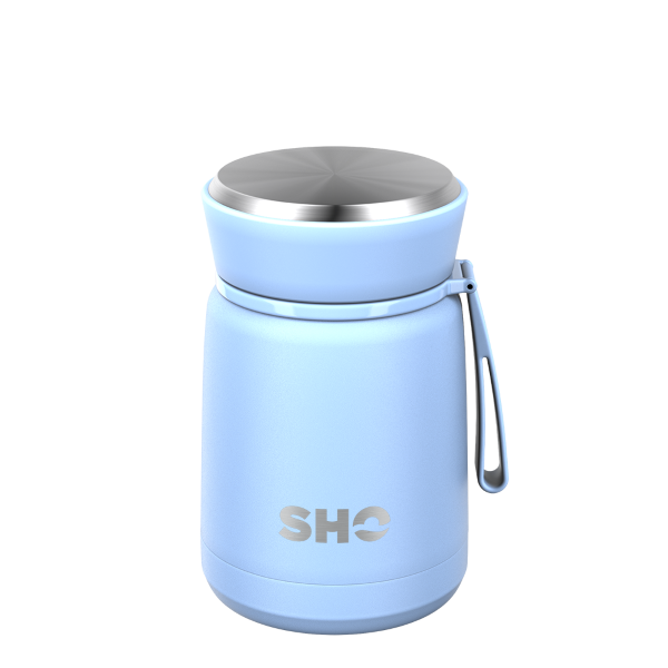 SHO reusable food flask in pastel blue