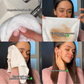 Organic bamboo facecloths shown in use in 4 images with text "organic bamboo fibre, effortlessly moves makeup, super soft and gentle on the skin, less breakouts"