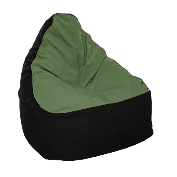 Eco-friendly bean bag Forest & Orca (forest green seat with black base)