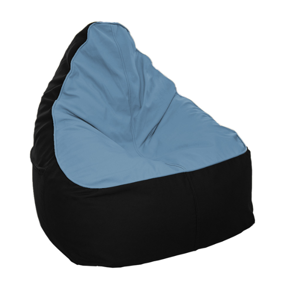 Eco-friendly bean bag Ocean & Orca (blue seat with black base)