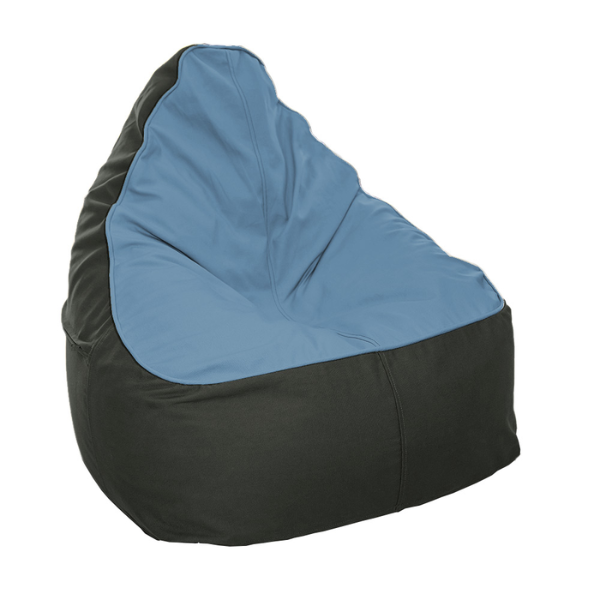 Eco-friendly bean bag Ocean & Oyster (blue seat with charcoal dark grey base)