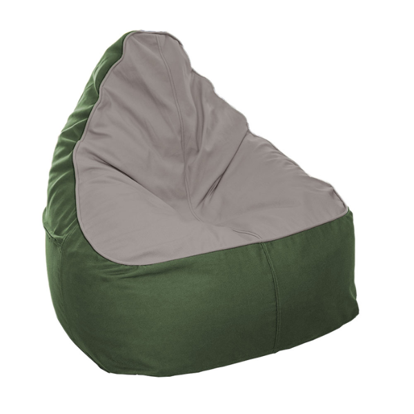 Eco-friendly bean bag Pebble & Forest (grey seat with forest green base)