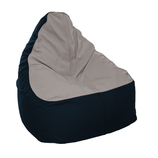 Eco-friendly bean bag Pebble & Midnight (grey seat with black base)