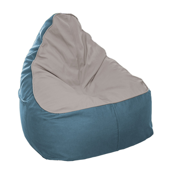 Eco-friendly bean bag Pebble & Ocean (grey seat with blue base)