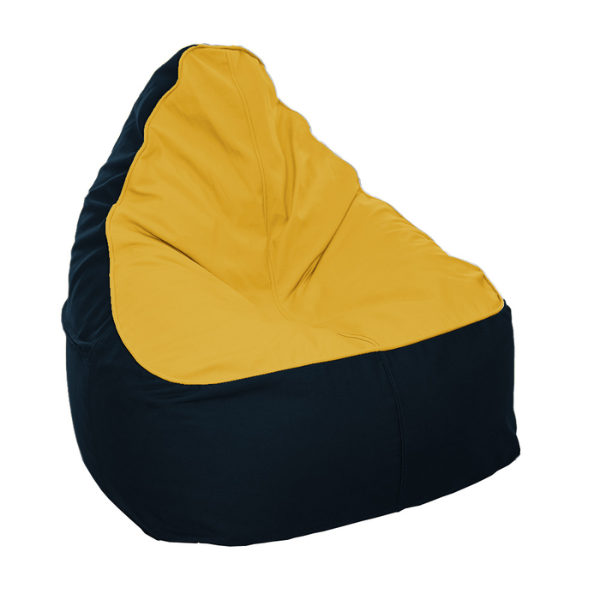 Eco-friendly outdoor bean bag Sunset & Midnight (yellow seat with black base)