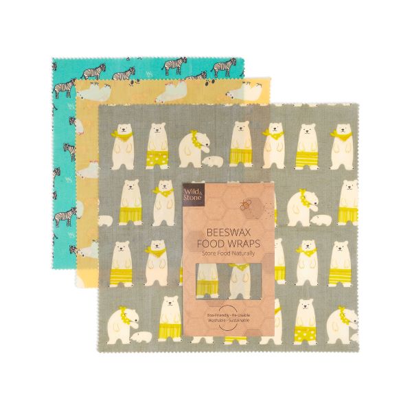 Beeswax wrap 3-pack mixed animal prints