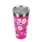 Reusable coffee cup Calix Wild flowers (pink background with colourful flowers and birds)