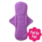 Eco Femme day pad plus shown with purple top layer