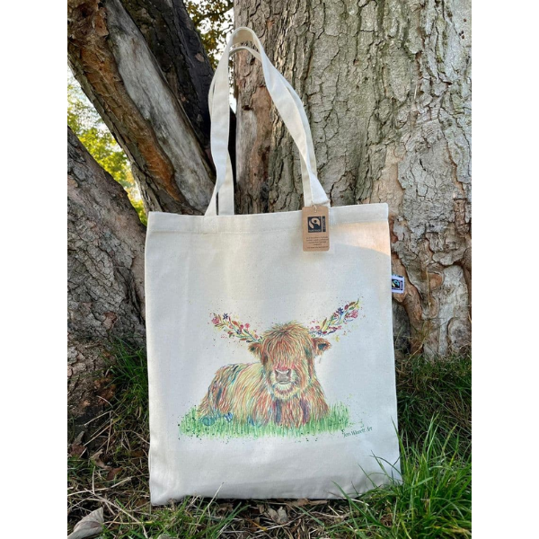 Eco-friendly tote shopping bag Hagrid the Highland Cow
